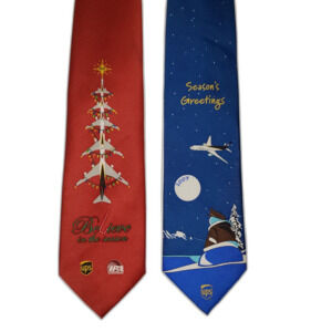 UPS Red and Blue Christmas Holiday Mens Neck Ties